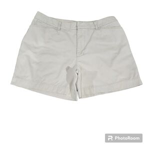 CHEROKEE Women's Plus Mid-Rise Khaki Beige Pockets Chino Shorts Size 16